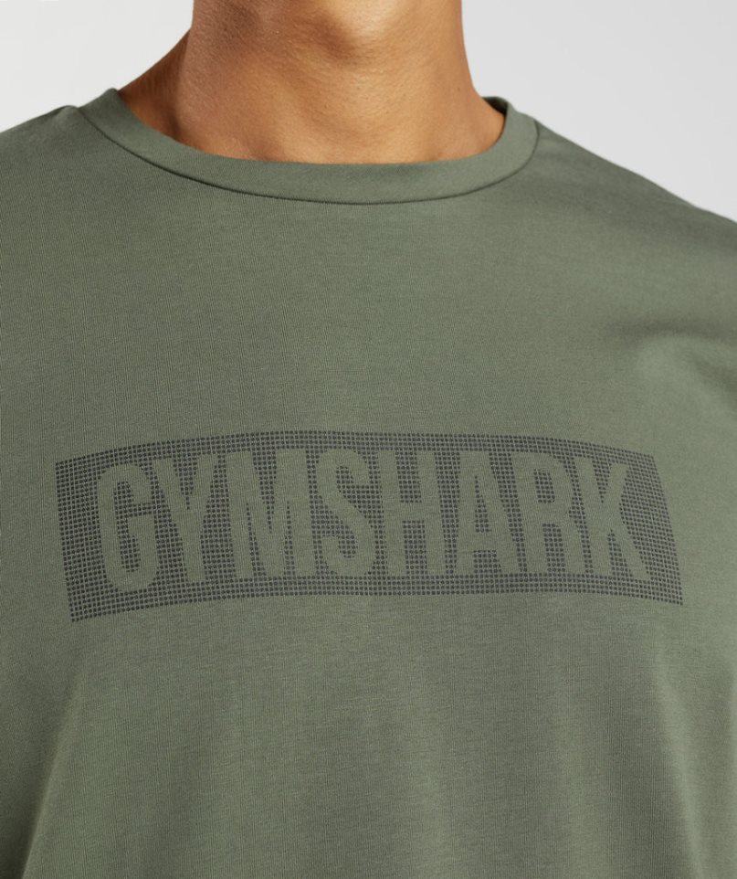 Koszulki Gymshark Block Long Sleeve Męskie Oliwkowe | PL 034NTU